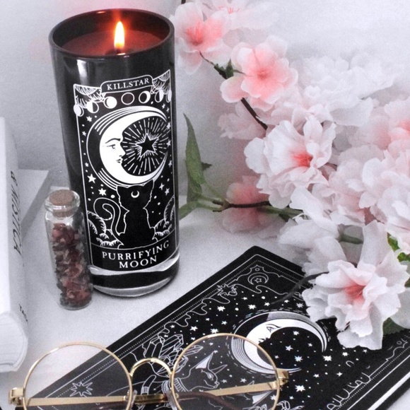 Killstar Accessories - Moonspell Ritual Black Soy Vegan Wax Pillar Candle